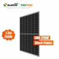 Bluesun USA panel solar de silicio con marco negro de alta eficiencia, panel solar negro de 370 vatios, paneles solares monocristalinos de 370wp