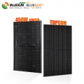 Bluesun Eu Stock Topcon todo el panel solar negro 450W para uso comercial doméstico