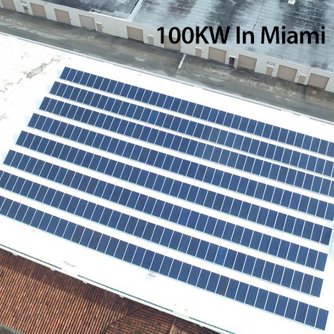 Sistema solar atado a la red de 100kw en miami para centro comercial