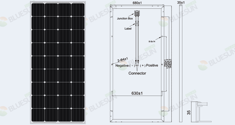 12volt 100w mono solar panel