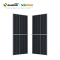 Bluesun 210 mm celda solar 550 vatios panel solar de doble vidrio solar 550 w bifacial media celda pv mono panel solar 210 mm panel bipv solar