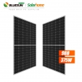 Bluesun EU Stocks Panel solar mono-facial de 166 mm con marco negro de 375 W