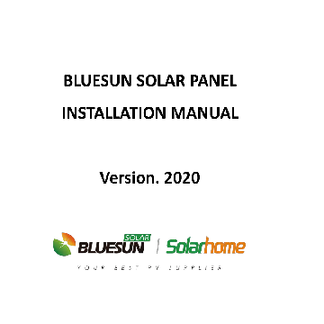 manual de instalación para Bluesun solar FV módulos