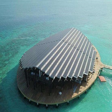 techo del panel solar maldives resort solar está terminado y abierto