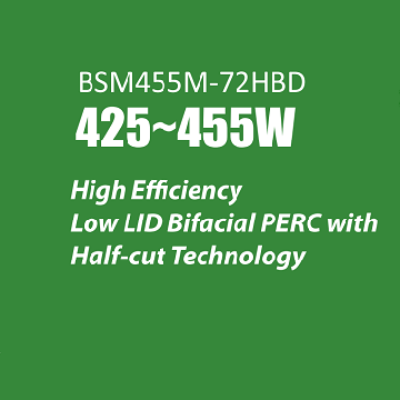  Bluesun BSM455M-72HPH 425W-455W Perc panel solar de media celda Ficha técnica 