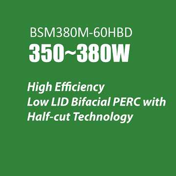 Bluesun BSM380M-60HBD 350W-380W panel solar bifacial de media celda Ficha técnica 