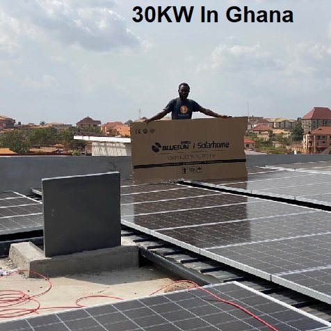 Sistema solar Bluesun 30KW en Ghana