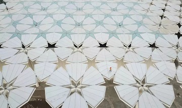 Beijing World Garden Expo: 94 paraguas para la recolección de agua de lluvia por generación de energía fotovoltaica.