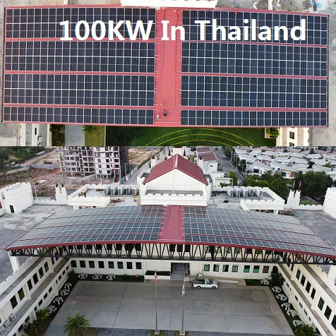  Bluesun 100KW en el sistema solar de red instalado en Tailandia