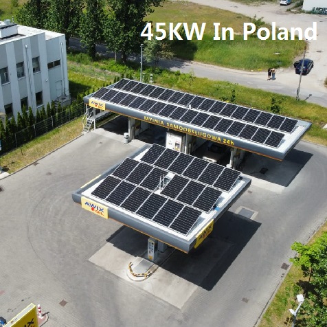 Proyectos de paneles fotovoltaicos con tejas de Bluesun para gasolineras