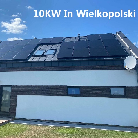 Proyectos fotovoltaicos con tejas en la azotea de Bluesun 10KW en Wielkopolski