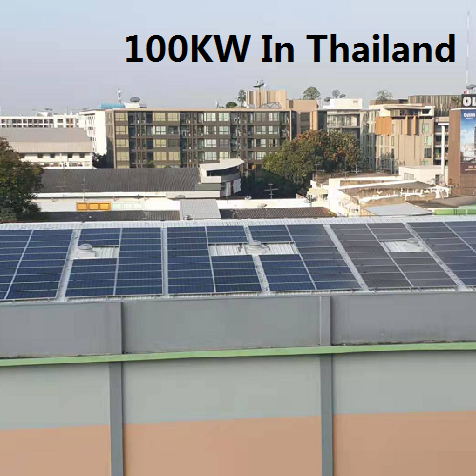 Sistema solar de conexión a la red Bluesun 100kw en Tailandia